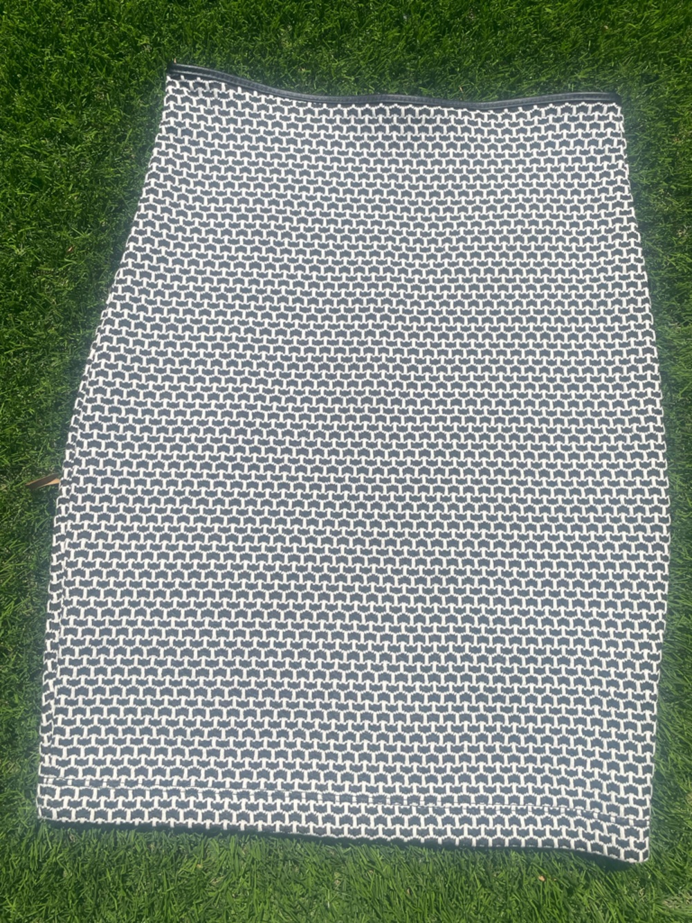 YIGAL collab Classic Black and White Patterned Pencil Skirt